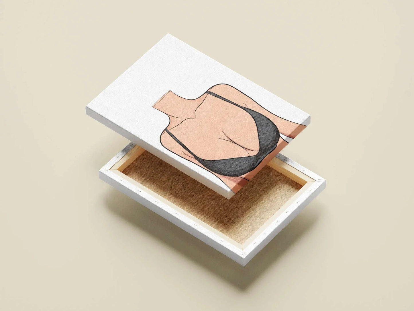 Minimalist digital art of a lingerie model on canvas, featuring clean lines and modern design, titled "Baked Art - Model 78".
