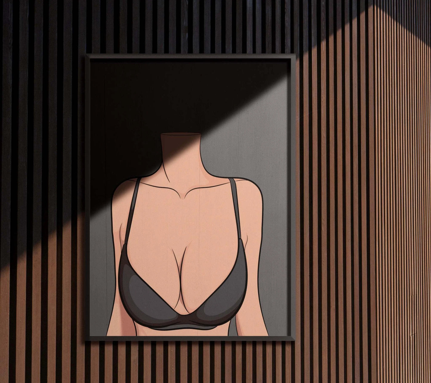 Minimalist digital art of Lingerie Model 78, featuring bold lines and modern aesthetics; part of the "Baked Art" collection.