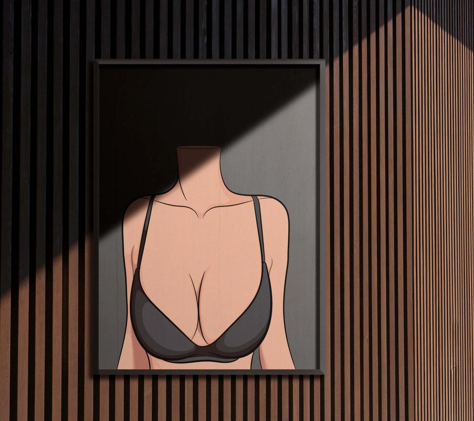 Minimalist digital art of Lingerie Model 78, featuring bold lines and modern aesthetics; part of the "Baked Art" collection.