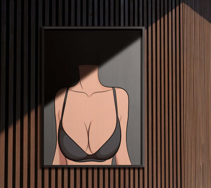 Minimalist digital art of Lingerie Model 78, featuring bold lines and modern aesthetics; part of the "Baked Art" collection.