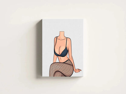 Digital artwork of a model in lingerie, Baked Art - Model 79, showcasing elegance and modern aesthetics.