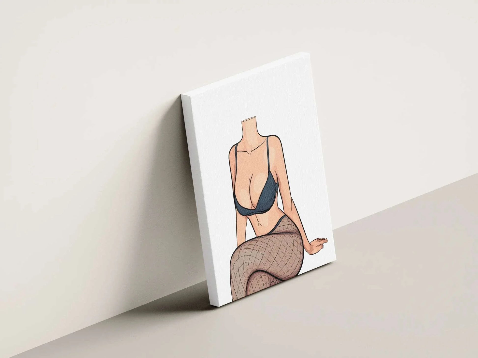 Digital artwork titled "Lingerie Model 79," showcasing modern lines and bold aesthetics, available as a digital download for creative projects.