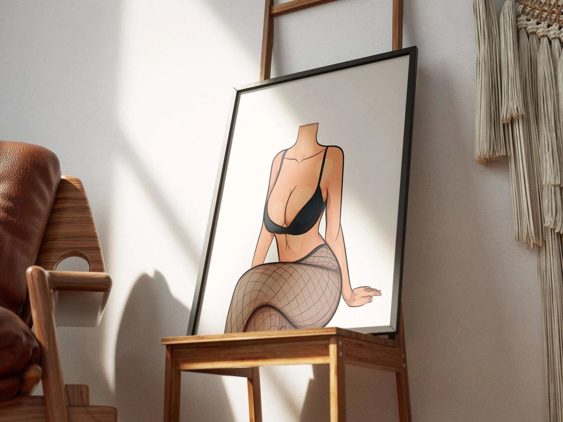 Digital artwork of lingerie model, elegant and bold, perfect for creative projects; Baked Art - Model 79.
