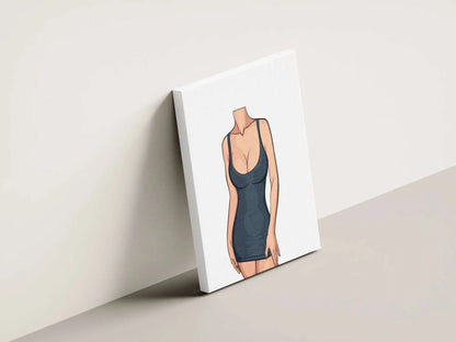 Digital art illustration of a modern lingerie model, Baked Art - Model 80 canvas.