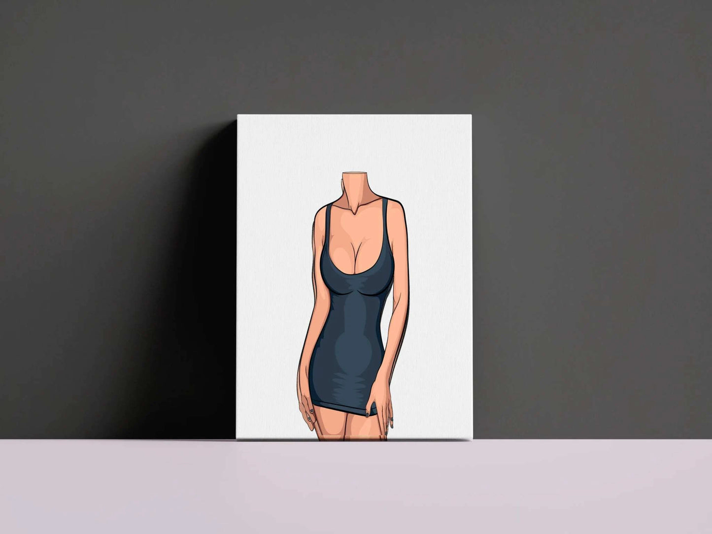 Digital illustration of a stylish lingerie model, perfect for modern aesthetics and baked art enthusiasts.