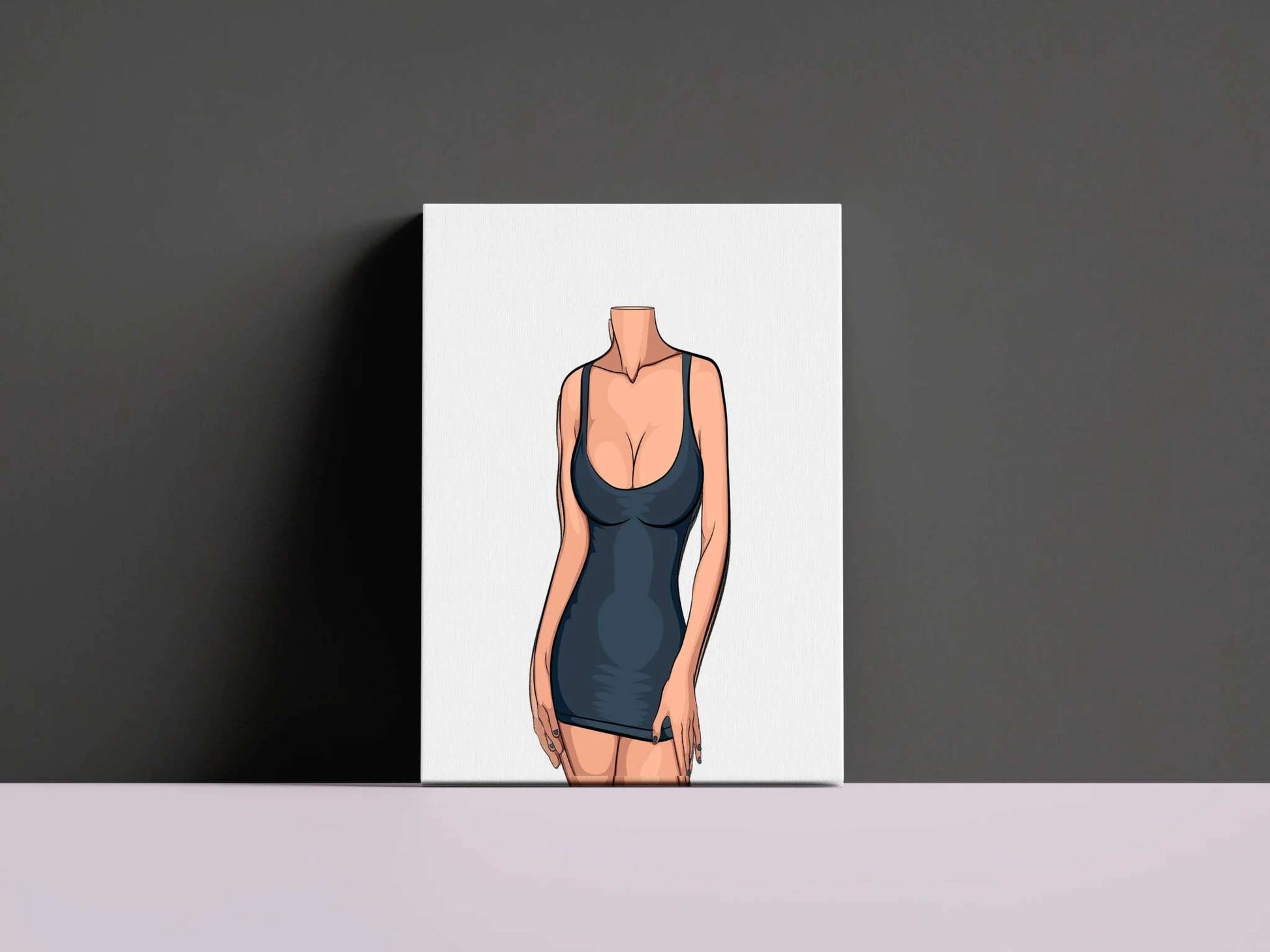 Digital illustration of a stylish lingerie model, perfect for modern aesthetics and baked art enthusiasts.