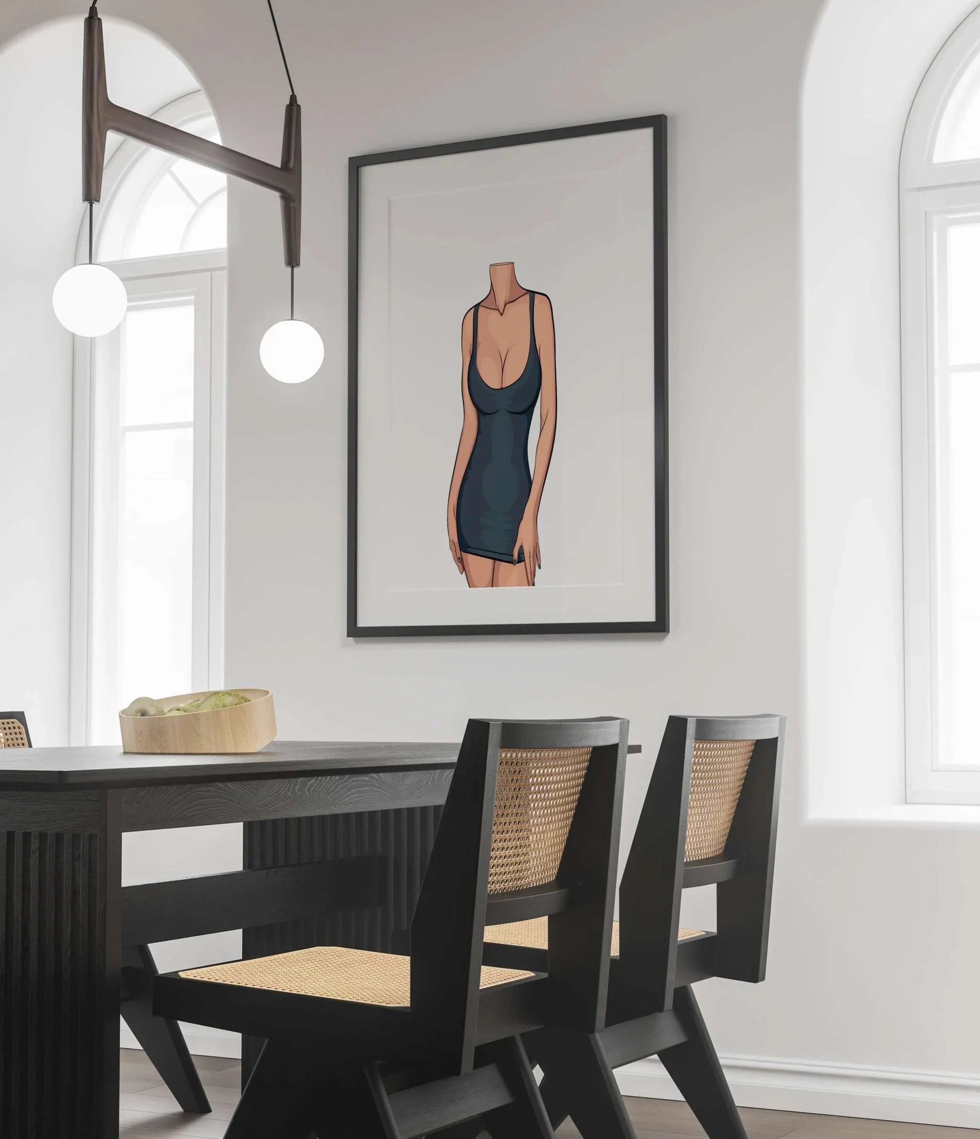 Digital art illustration of a sleek lingerie model, modern aesthetic, Baked Art - Model 80.