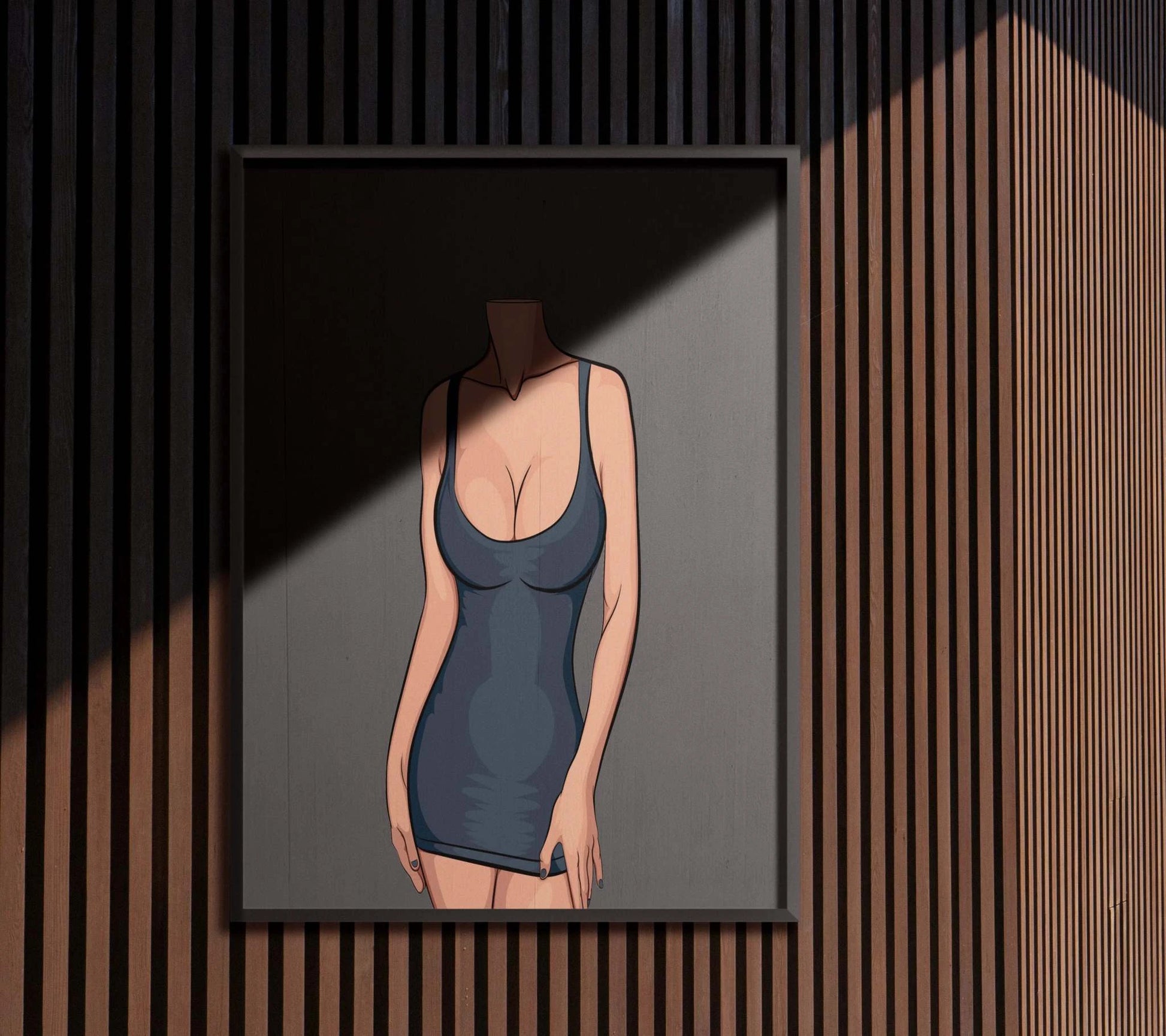 Digital illustration of Lingerie Model 80 with bold aesthetics, Baked Art style.