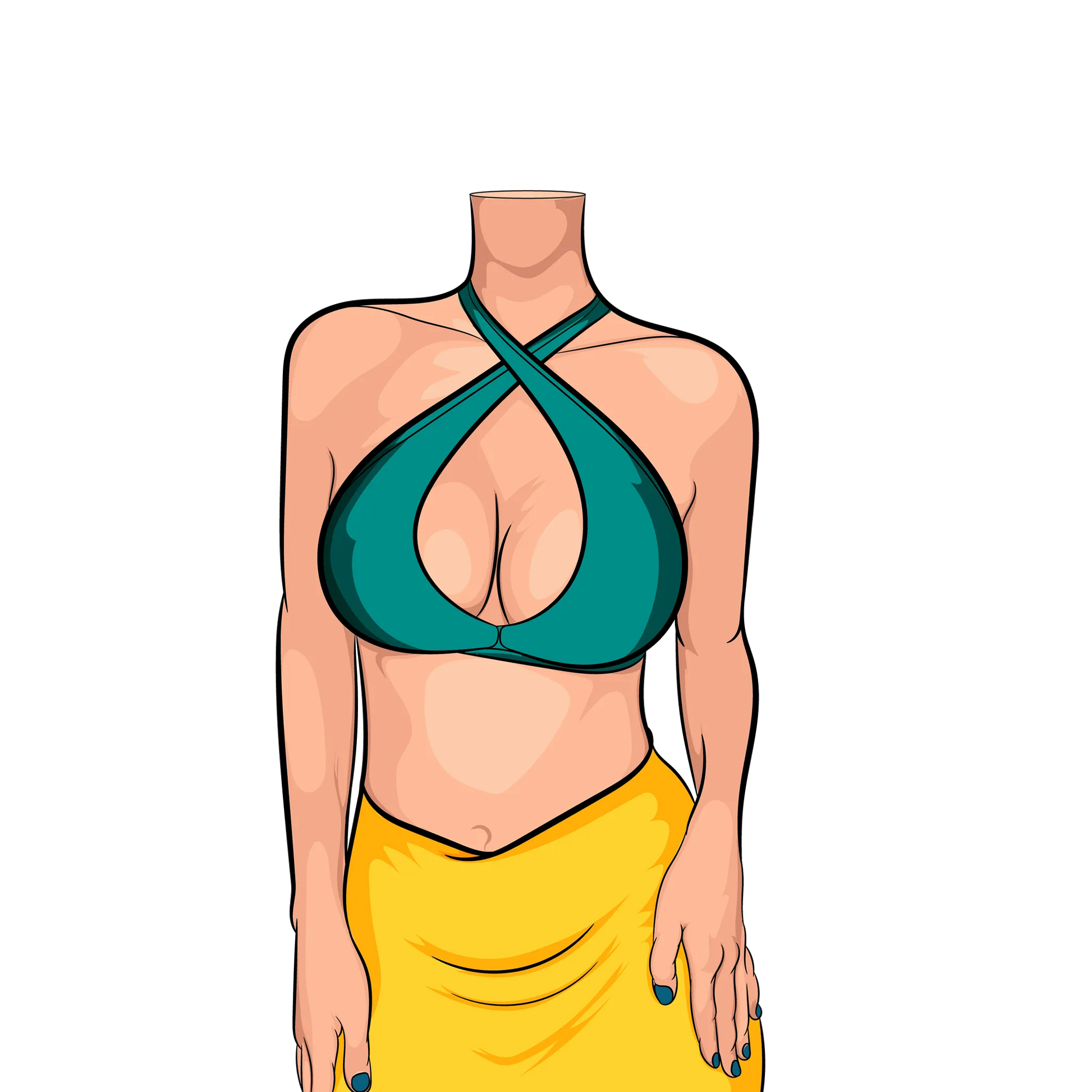Digital art of a lingerie model with a minimalist design and bold colors, titled "Baked Art - Model 81".