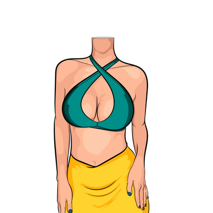 Digital art of a lingerie model with a minimalist design and bold colors, titled "Baked Art - Model 81".