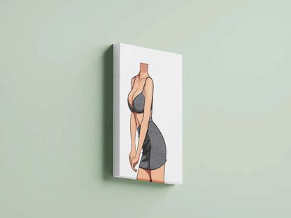 Stylish digital artwork of Model 83 in form-fitting lingerie, highlighting curves and fabric texture.