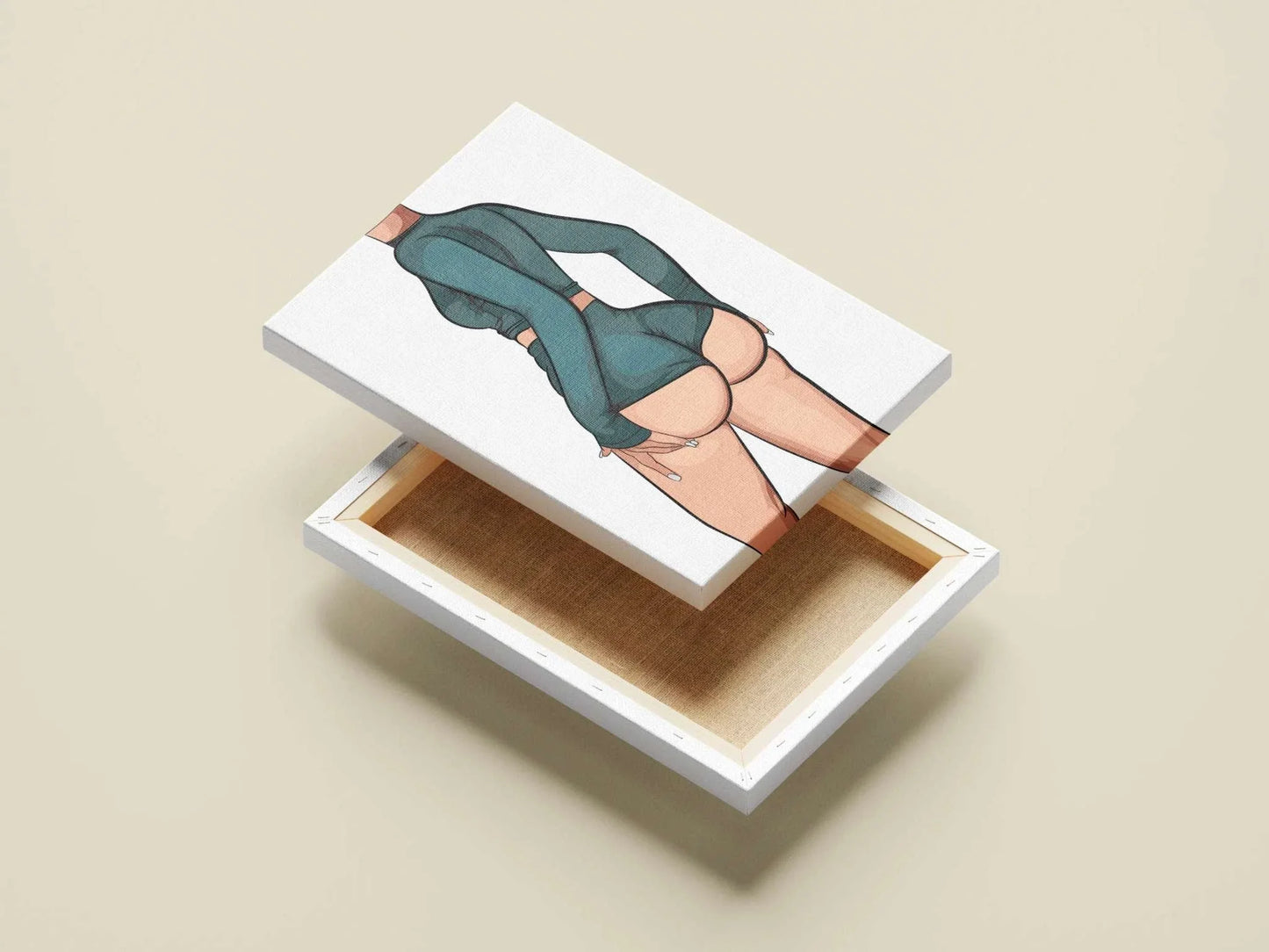 Baked Art - Model 84 digital artwork featuring a figure in a sleek outfit with hand on lower back.