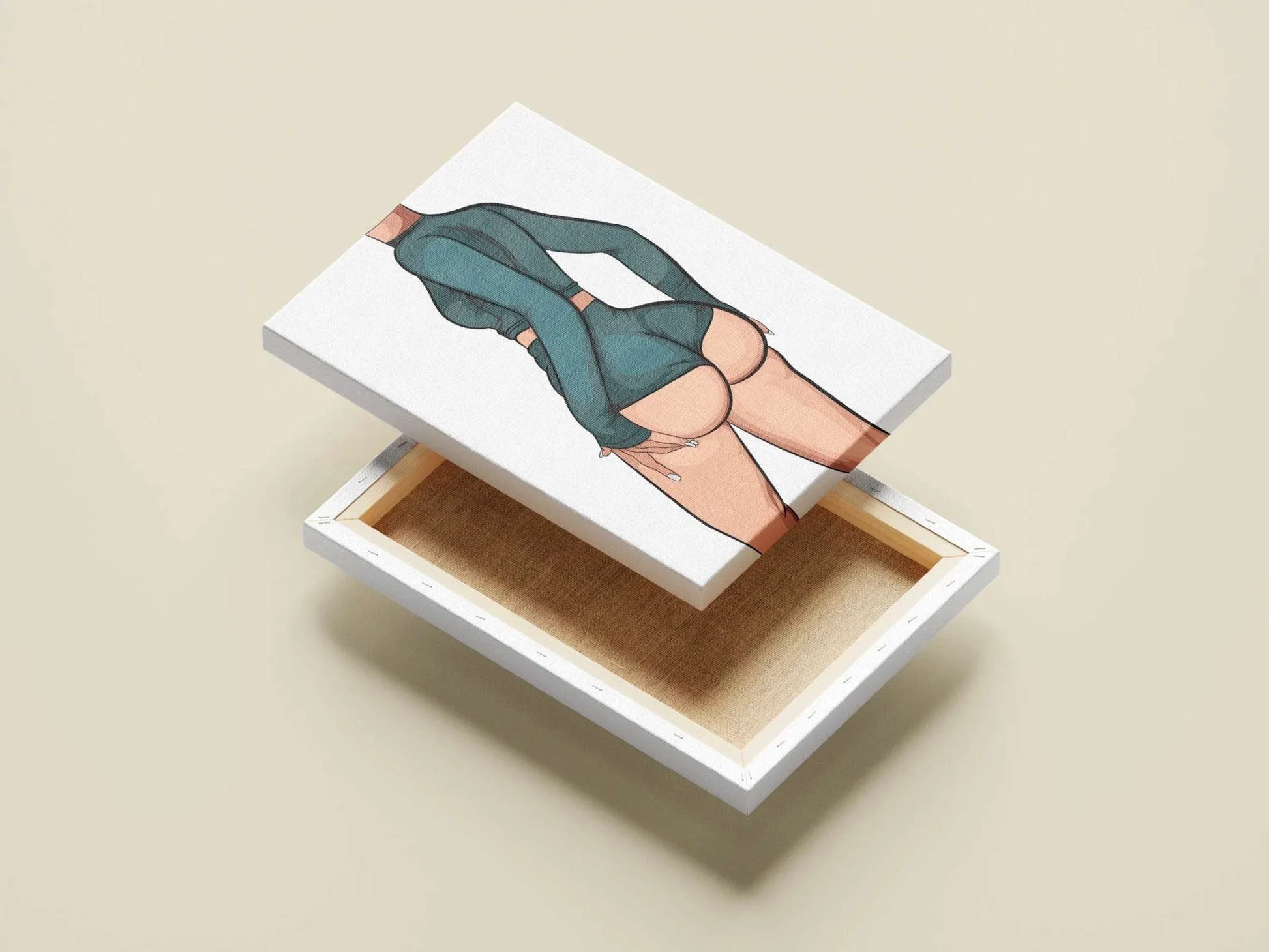 Baked Art - Model 84 digital artwork featuring a figure in a sleek outfit with hand on lower back.