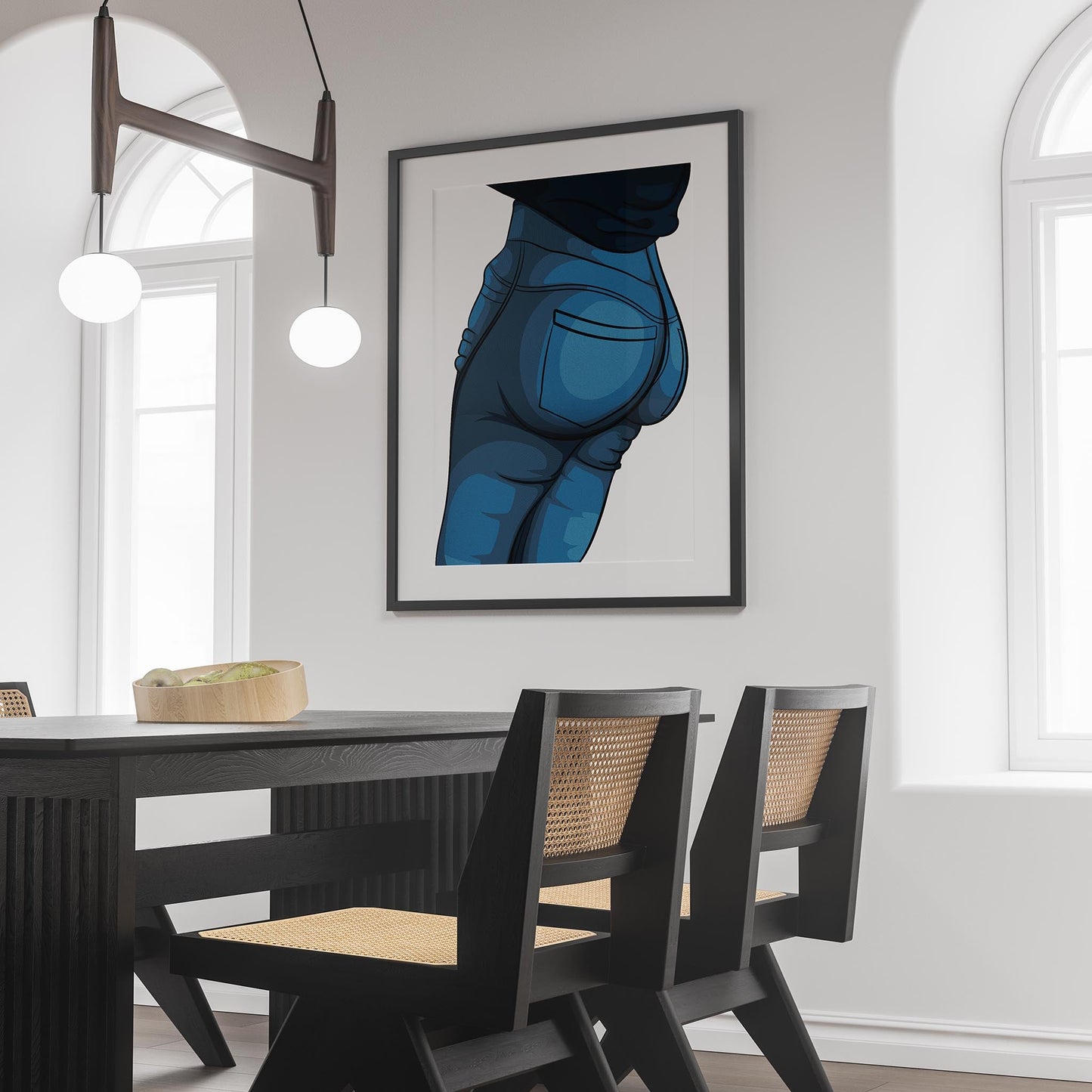 Jeans Denim Model 16 digital artwork with vibrant colors, detailed stitching, and realistic creases in a modern setting.