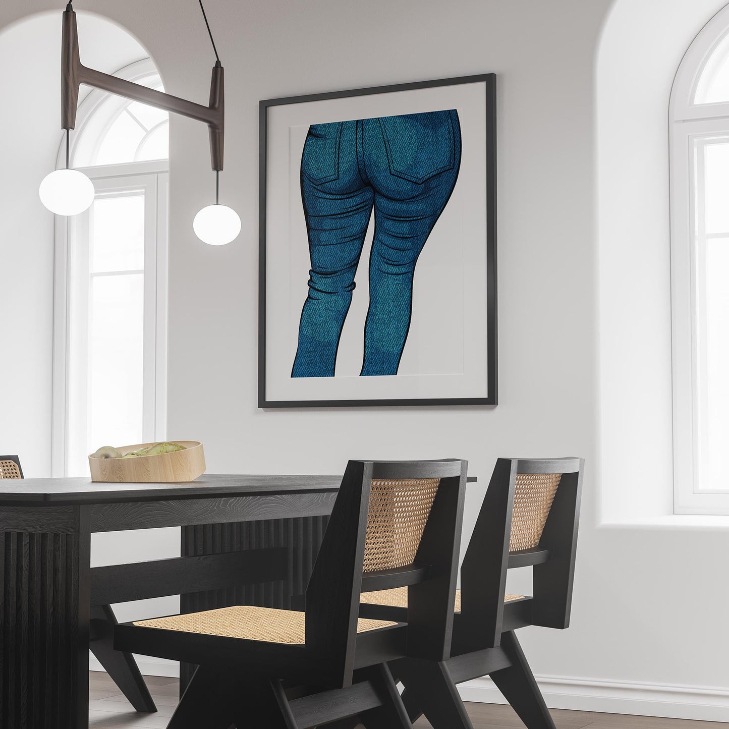 Jeans Denim Model 43 artwork displayed in modern dining room.