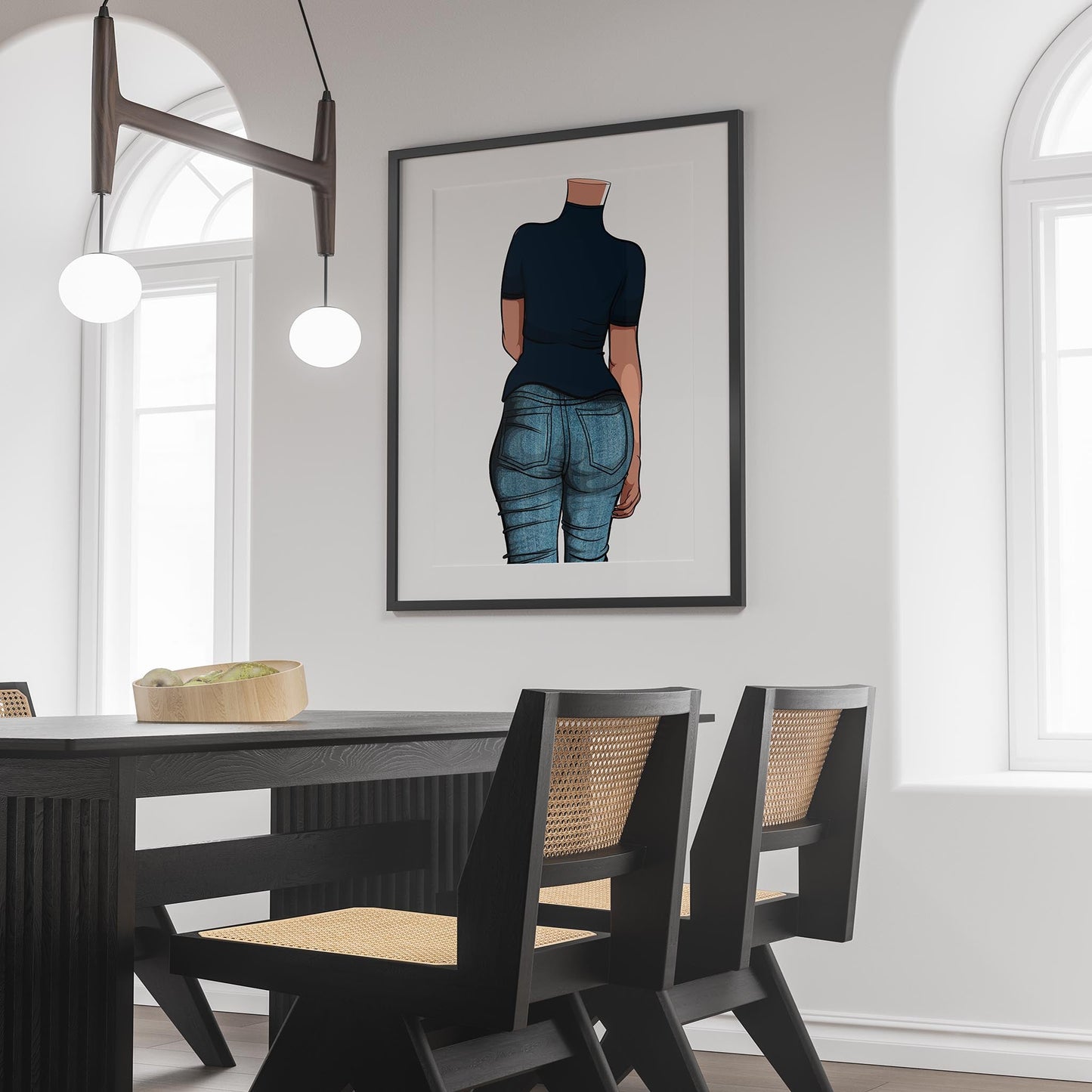 Illustration of Baked Art Jeans Denim Model 45 on wall, showcasing unique denim texture and style.