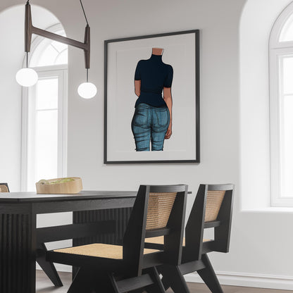 Illustration of Baked Art Jeans Denim Model 45 on wall, showcasing unique denim texture and style.