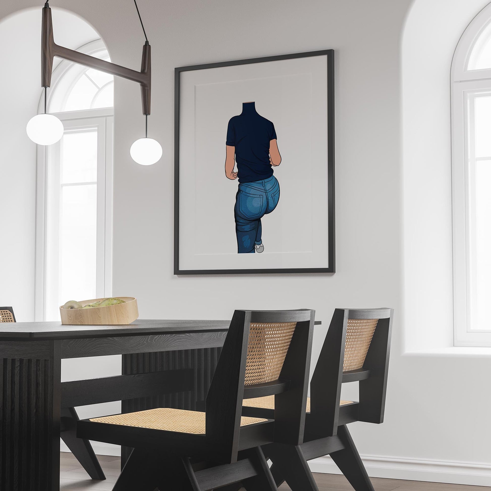 Baked Art - Jeans Denim Model 47 digital artwork displayed in a modern room.