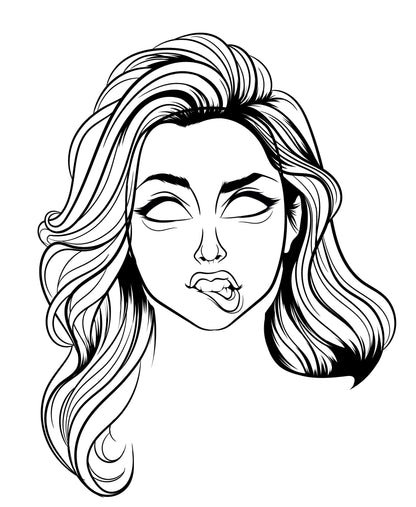 Line Art - Character & Human Faces Model 9