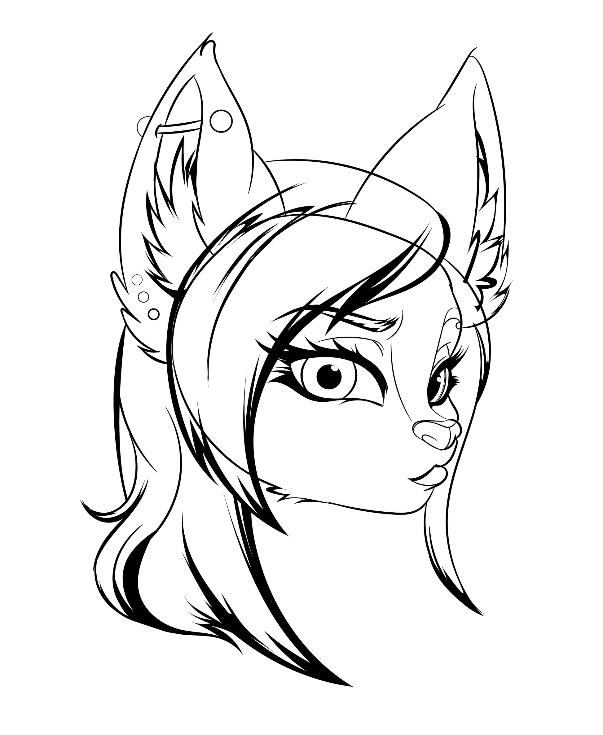 Line Art - Furries Model 5