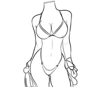 Bikini Model 1 - Digitalized Arts Line Art