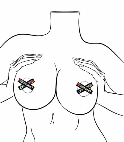 Pop Art NSFW Model 13 Line Art with Censorship Elements