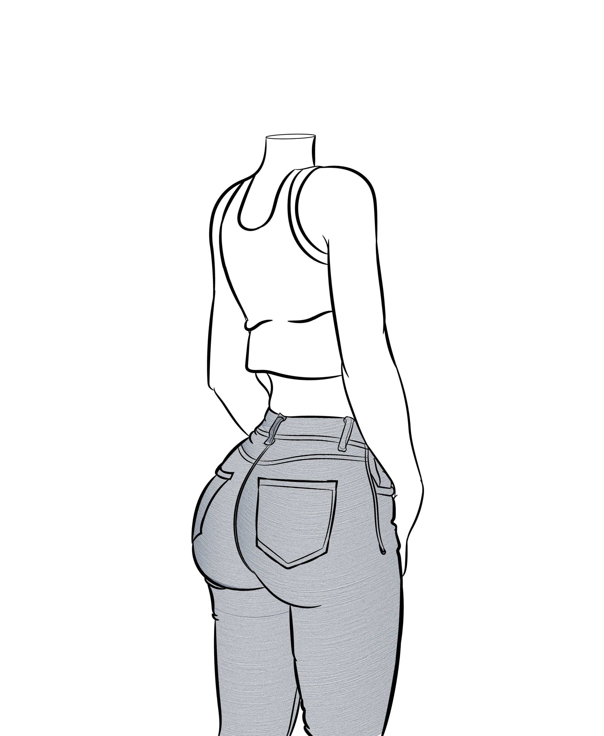 Line Art - Jeans Denim Model 62