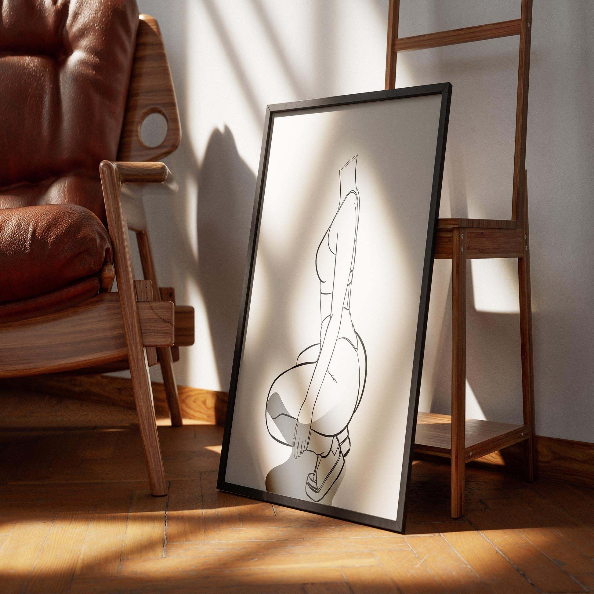 Athletic Model 41 - Digitalized Arts Line Art in frame, featuring sleek lines and modern design.