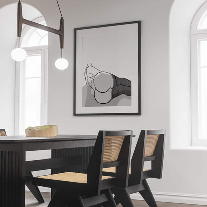 Model 55 - Line Art framed artwork displayed in a modern dining room.